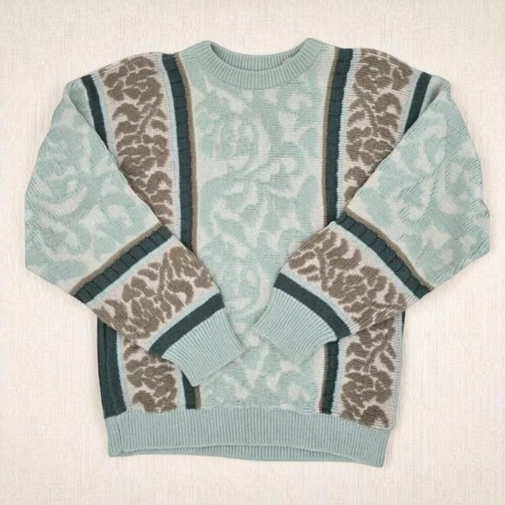 Pastel Jacquard Knit Sweater Women's Medium Tarazzia